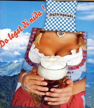 Bettwäsche Hüttengaudi - fesches Madl im Dirndl - 135 x 200 cm - Bayern, Bier